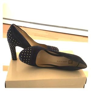 Anne Klein blue suede shoes .